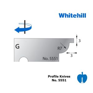 Whitehill 65mm Profile Knives No. 5551   -  003H05551