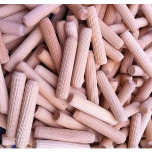 240 X Wooden Dowels Hardwood Grooved Fluted Wood Pins M8 X 40mm NEW Onestopdiy 
