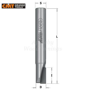 8mm dia x 12mm cut CNC PCD Diamond Spiral Router Straight Bit Shear Angle Z=1 S=12mm R/H CMT