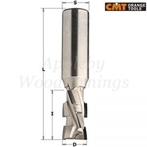 20mm dia x 27mm cut CNC PCD Diamond Spiral Router With Shear Angle Z=2+2 S=20mm R/H CMT