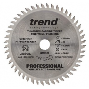 160mm Z=48 Id=20 TREND Industrial Hand Held Saw Blade