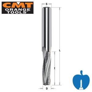 CMT 8mm x 32mm S=8mm Roughing Spiral router with chip breaker 3 Flute Positive R/H 195.081.11