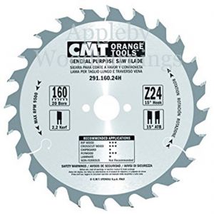 160mm Z=24 Id=20 CMT Hand Held / Portable Saw Blade To Fit Festool TS55