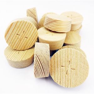34mm Larch Tapered Wooden Plugs 100pcs supplied by Appleby Woodturnings