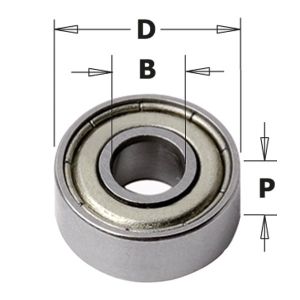 1/2" diameter x 3/16" thick Router Cutter Replacement Bearing Bore diameter 3/16" Trend B127A