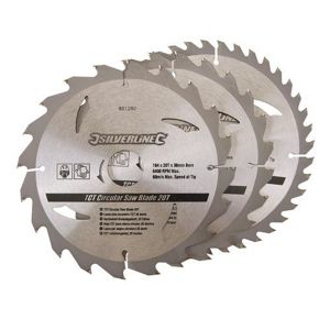 3 Pack 184mm TCT Circular Saw Blades to suit FERM FKS185