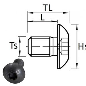 Titman M4 x 6mm Dome Head Torx Screw