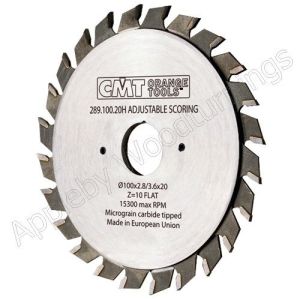 120mm Z=12+12 Id=20 CMT Adjustable Split Scoring Saw Blade 289.120.24H