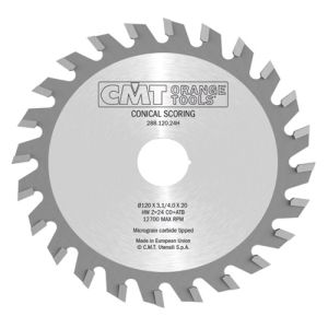 100mm dia Z=20 Id=22 CMT Conical Scoring Saw Blade 288.100.20K