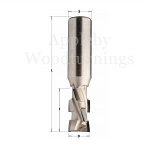 16 x 27mm PCD Diamond Router Z=2+2 S=16 With 2.5mm Tip Depth 