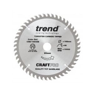 Trend Craft Pro 165mm dia 20mm bore 48 tooth fine finish cut saw blade 