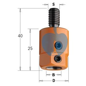 CMT Multi Borer Drill Adaptor Chuck 8mm Bore S=M8 L/H 301.080.02