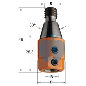 CMT Multi Borer Drill Adaptor Chuck 8mm Bore S=M10/30° R/H 303.080.01