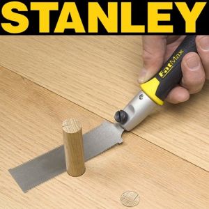 Stanley Fatmax Flush Cut Saw the perfect tool for trimming off Tapered Wood Pellets