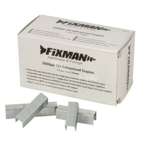 11.2mm x 8mm x 1.17mm 10J Fixman Galvanised Staples 5000pck 470282
