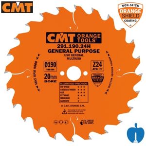 190mm 24 Tooth CMT Rip Saw Blade With 16mm Bore 291.190.24E 