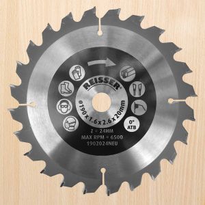Reisser 190mm diameter Plunge Saw Blade with 20mm Bore and 24 Teeth with Neutral Hook for Handheld Portable Saws