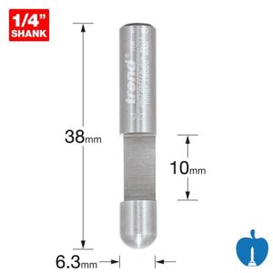 Trend 6.3mm Dia 10mm Cut Length Self Guided 90° Trimmer Router Cutter 1/4" Shank