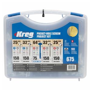 KREG Pocket Hole SCREW Kit 675pcs Boxed Set SK03