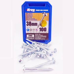 100 KREG Screws SML-F150 - 1 1/2 Inch 38mm Fine Thread Washer Head