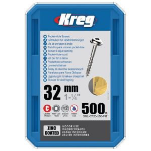 Kreg 1 1/4" Pocket Hole Coarse Thread Screws 500pcs SML-C125