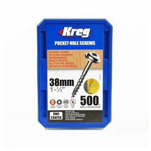 Kreg 1" 1/2" (38mm) Coarse Thread Washer Head Pocket Hole Screws 500pcs SML-C150