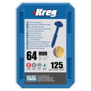 Kreg 2" 1/2" Blue Kote Coarse Thread Pocket Hole Screws 125pcs