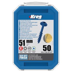 Kreg 2" Blue Kote Coarse Thread Pocket Hole Screws 50pcs