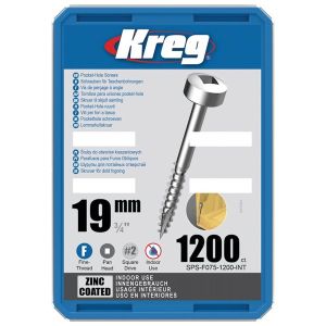 Kreg 3/4" Fine Thread Pocket Hole Screws 1200pcs SPS-F0.75