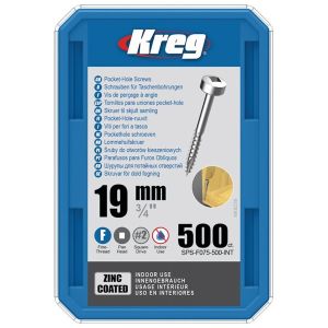 Kreg 3/4" Fine Thread Pocket Hole Screws 500pcs SPS-F0.75