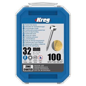 Kreg 1 1/4" Fine Thread Pocket Hole Screws 100pcs SPS-F125
