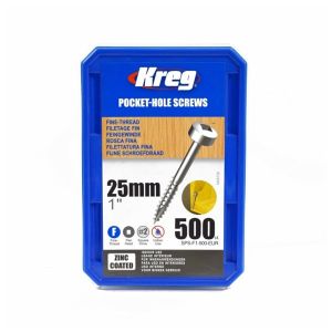 Kreg 1" (25mm) Fine Thread Pocket Hole Screws 500pcs SPS-F1