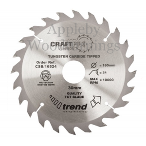 210mm Z=24 Id=30 Trend Hand Held / Portable Saw Blade To Fit Festool TS75