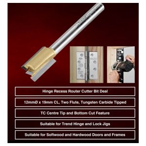 Trend Tungsten Carbide Hinge Recess Router Cutter 12mm Diameter – BR04