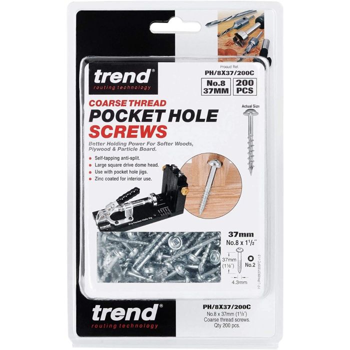 Trend pocket hole clearance screws