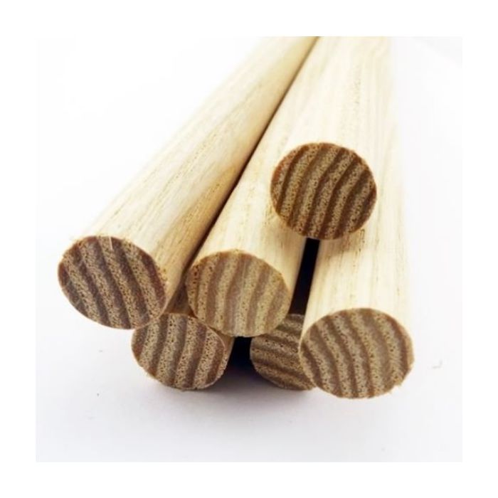 1/2" (12.7mm) diameter x 36" (914mm) long Ash Dowel Rod