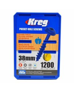 Kreg 38mm (1"1/2") Screws 1200 pcs Blue Kote Coarse Thread Washer Head Pocket Hole Screws SML-C150B-EUR