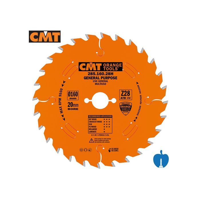 184mm 24 Tooth CMT Handheld Portable Saw Blade With 16mm Bore to Suit Dewalt DWE560 291.184