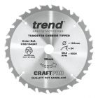 Trend 184mm dia 20mm Bore ATB Z=24 TCT Saw Blade for Portable Saws CSB/18424T