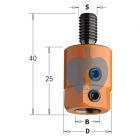 CMT Multi Borer Drill Adaptor Chuck 8mm Bore S=M10 R/H 302.080.01