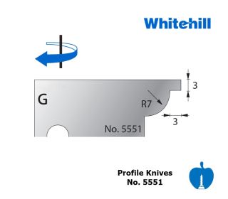 Whitehill 65mm Profile Knives No. 5551   -  003H05551
