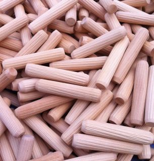 10 x 50mm Premium Hardwood Fluted Dowel Pins 100pcs