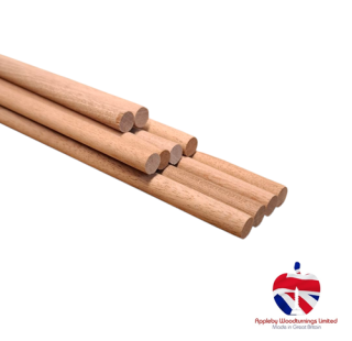 10mm diameter x 500mm (1 Meter) long Sapele Dowel Rod