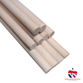 1/2" (12.7mm) diameter x 500mm long Hardwood Dowel Rod