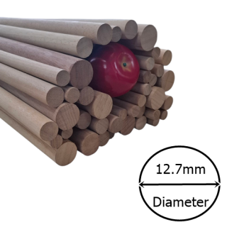 1/2" (12.7mm) Diameter x 1000mm (1 Meter) Long Iroko Dowel Rod