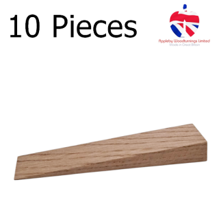 10 Pack 120mm x 25mm Oak Wedges 15mm High Tapering to 0mm To Aid Fitting of FD30 & FD60 Fire Rated Window & Door Sets