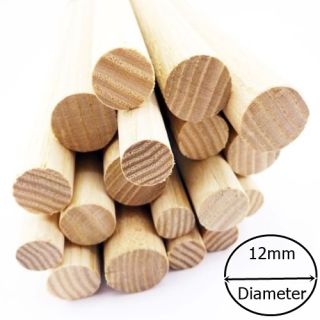 12mm Diameter x 500mm Long Ash Dowel Rod