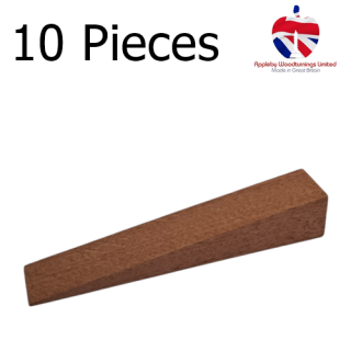 10 Pack 150mm X 27mm Sapele Hardwood Wedges 25mm High Tapering to 2mm To Aid Fitting of FD30 & FD60 Fire Rated Window & Door Sets