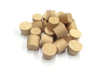 3/8" Steamed Beech Cross Grain Tapered Wooden Plugs