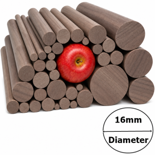 16mm Diameter x 1000mm (1 Meter) long Black Walnut Dowel Rod